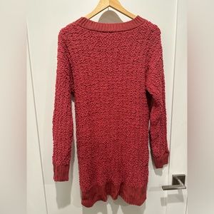 Zenana Premium Rose Popcorn Tunic Sweater Sleeve Size L